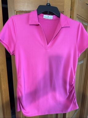 Grand Slam Bright Pink V-Neck Performance Polo